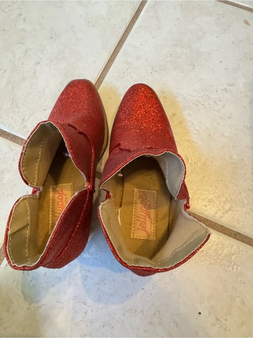 Jelly pop Sz 13 Girls Sparkling Red Glitter Ankle Boots